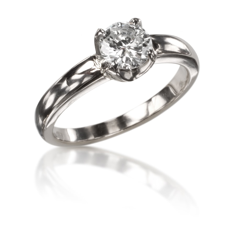 Solitario de oro blanco con brillante - imagen 1