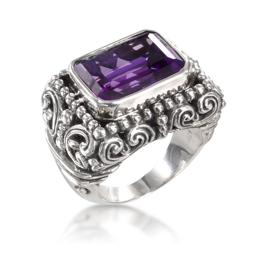 Anillo de plata con amatista - imagen 1