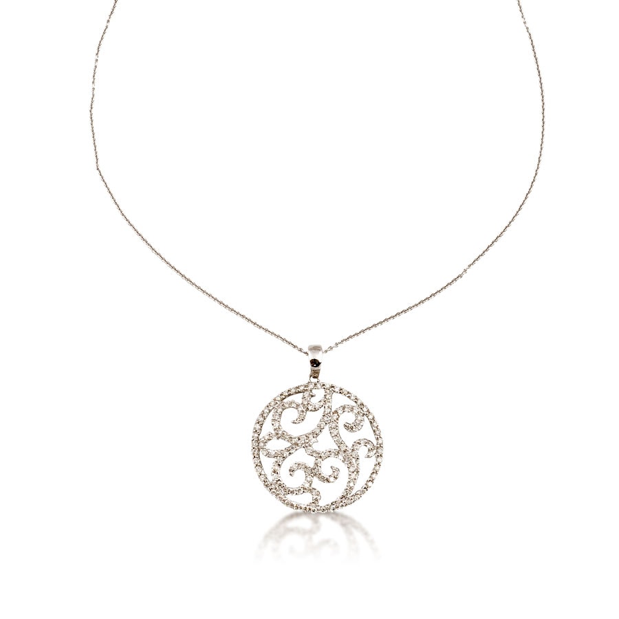 Colgante de oro blanco con brillantes