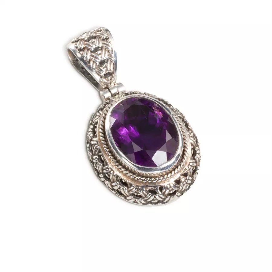 Colgante de plata y oro con amatista - imagen 1