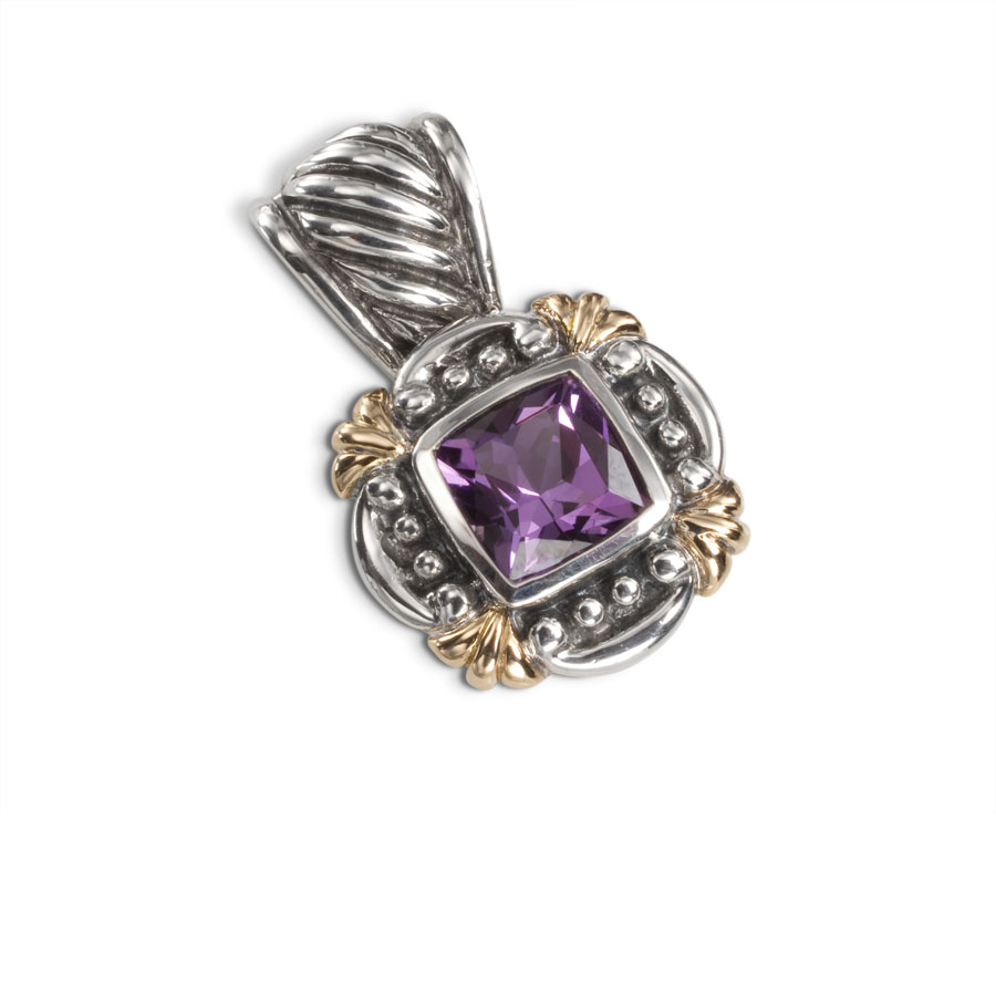 Colgante de plata y oro con amatista - imagen 1