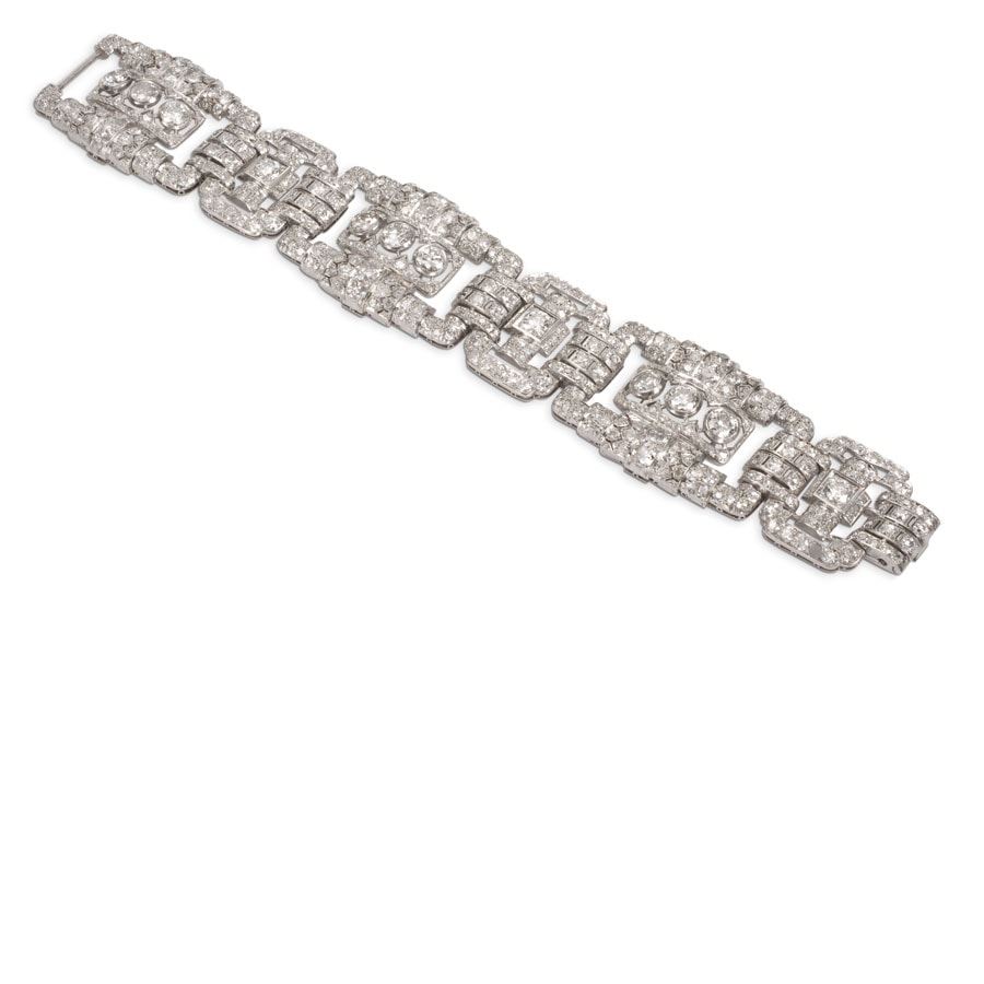 Pulsera de platino con brillantes
