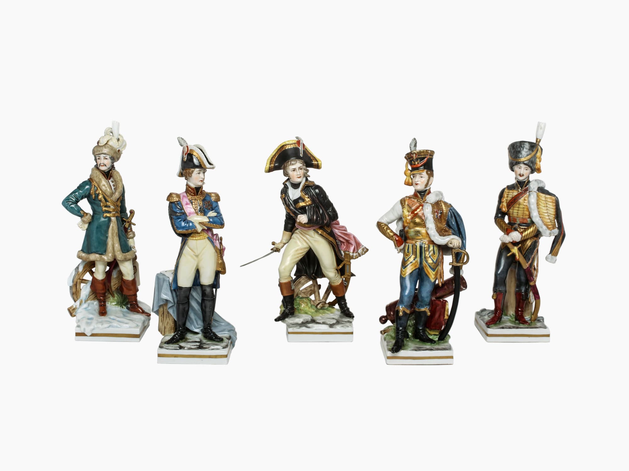 Soldados napoleónicos de porcelana alemana