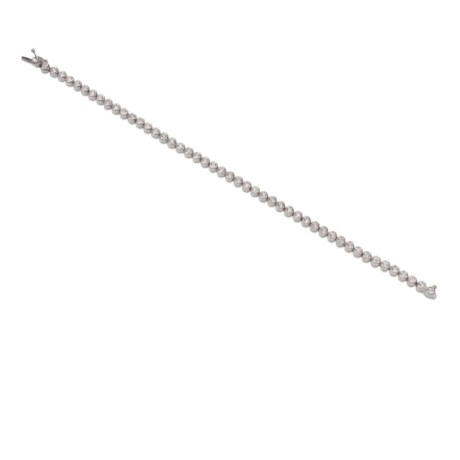 Pulsera de oro blanco con brillantes. Modelo Tenis