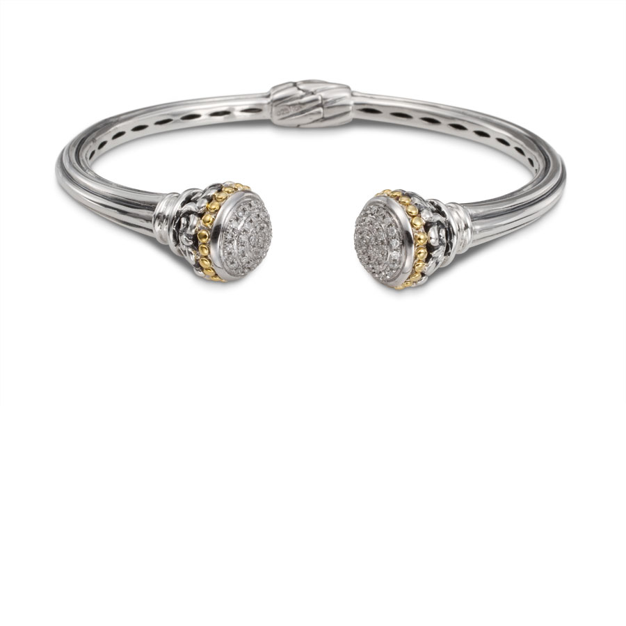 Pulsera de plata y oro con brillantes