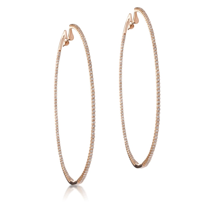 Aros argolla de oro rosa y brillantes