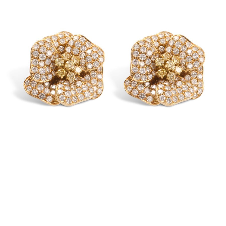 Par de aros de oro con brillantes - imagen 1