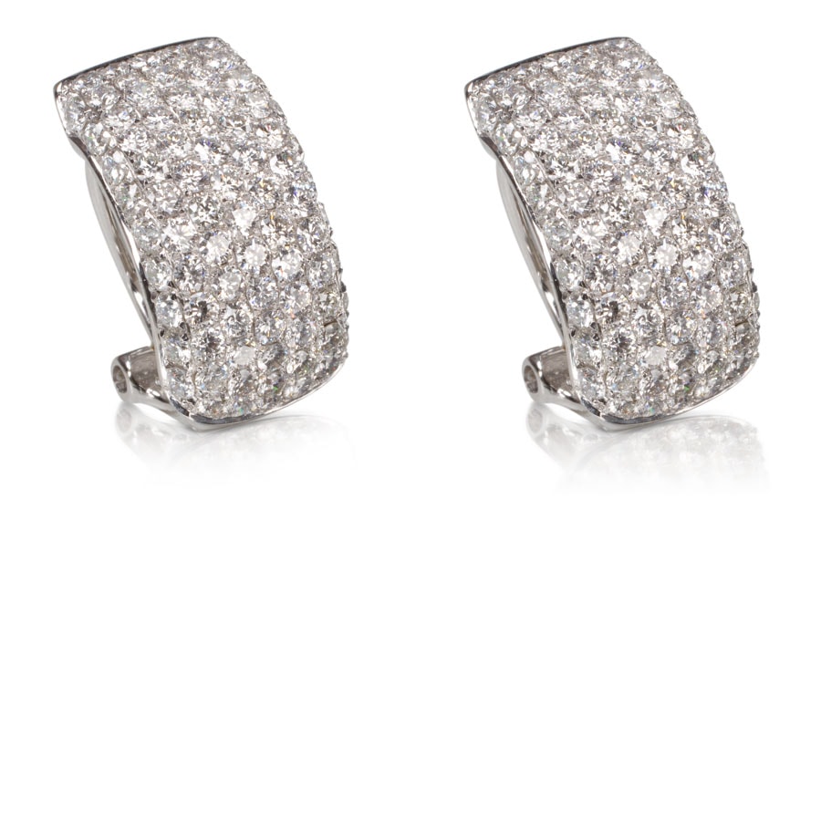 Aros de oro blanco con brillantes - imagen 1