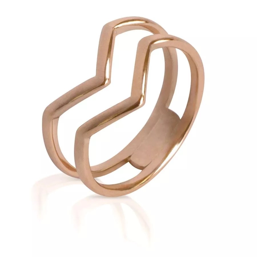 Anillo de oro rosado 18 k “Doble”