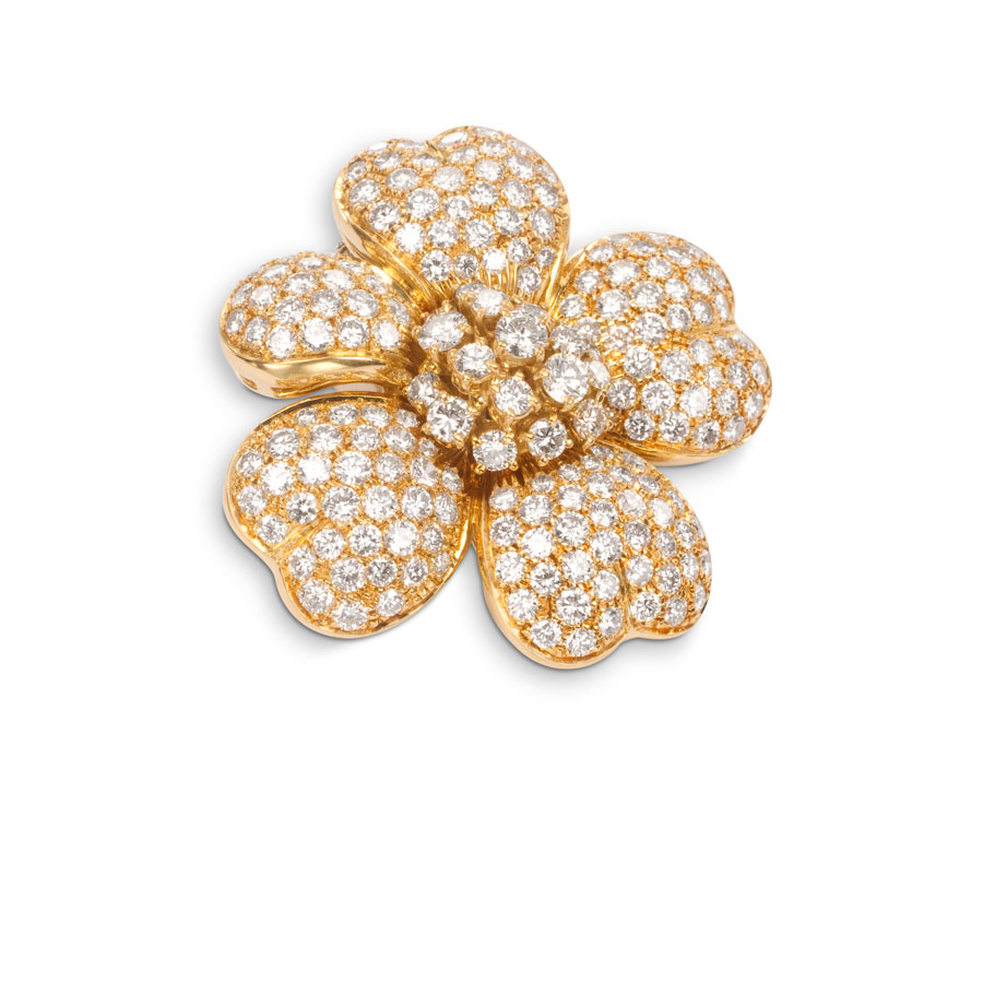 Prendedor de oro con brillantes