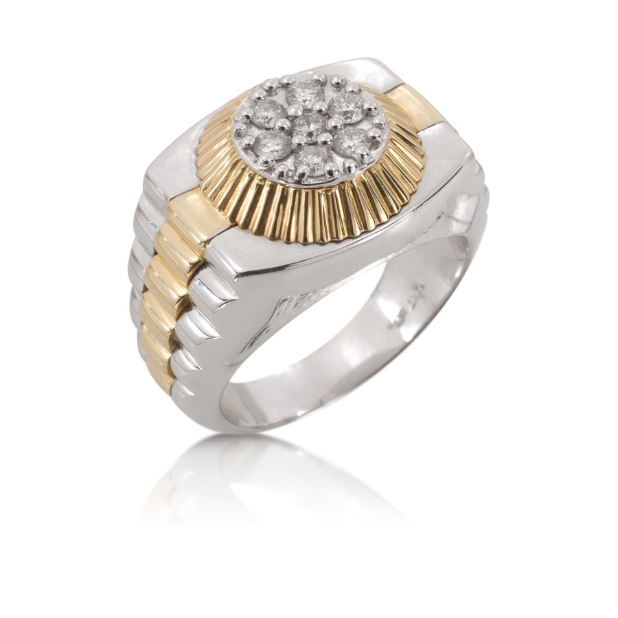 Anillo para hombre de oro con brillantes - imagen 1