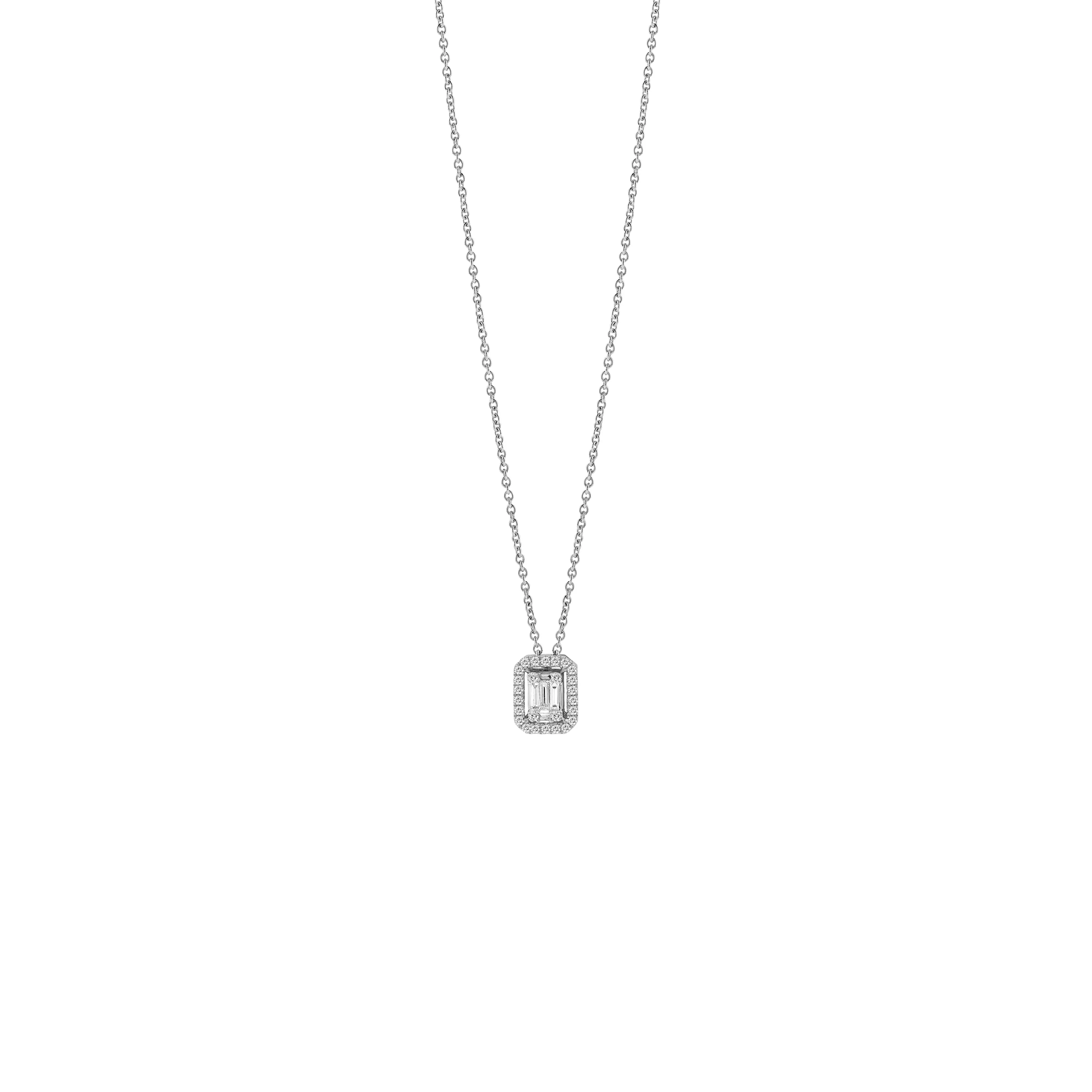Collar de oro blanco con brillantes