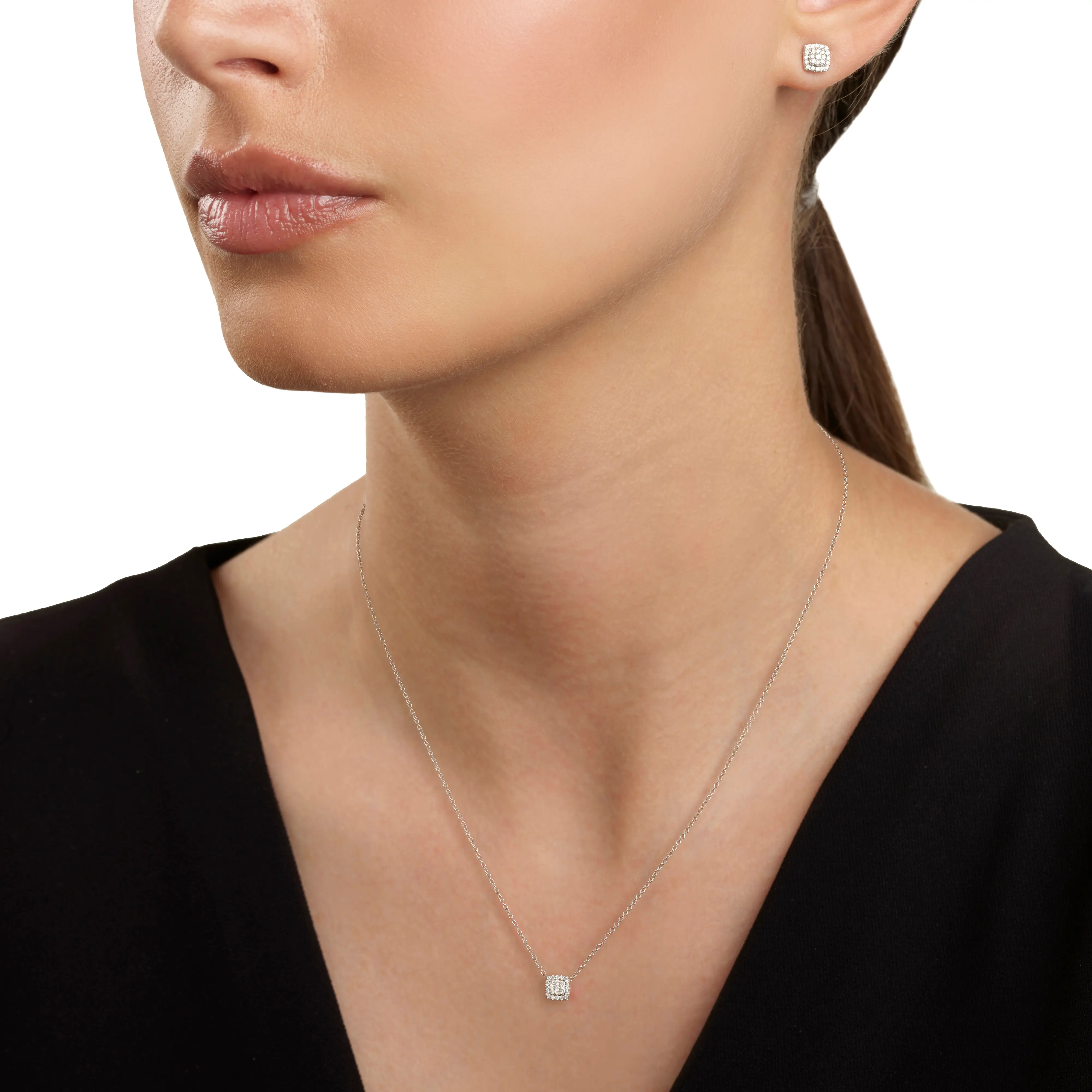 Collar de oro blanco con brillantes - imagen 2