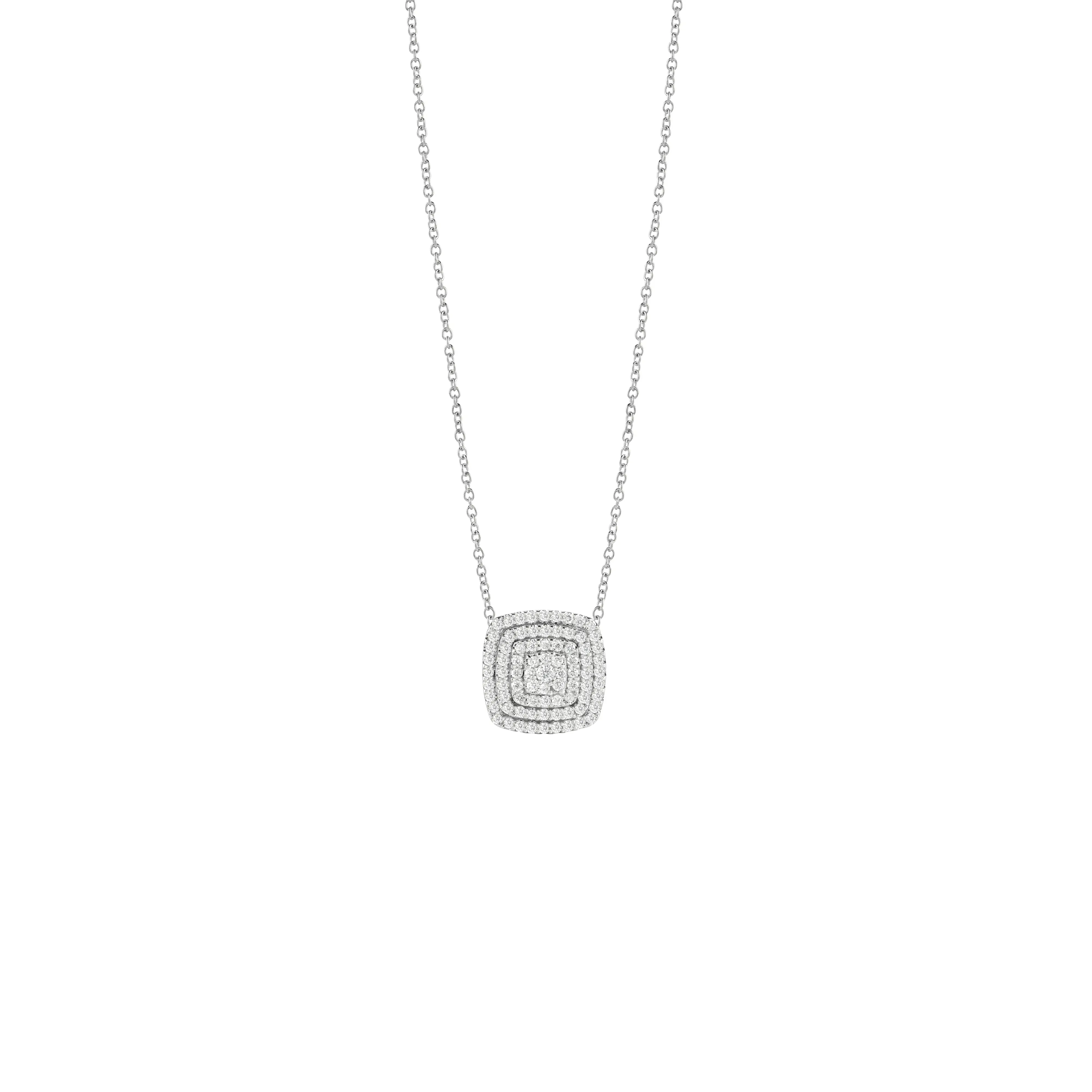 Collar de oro blanco con brillantes, 12.00 mm.