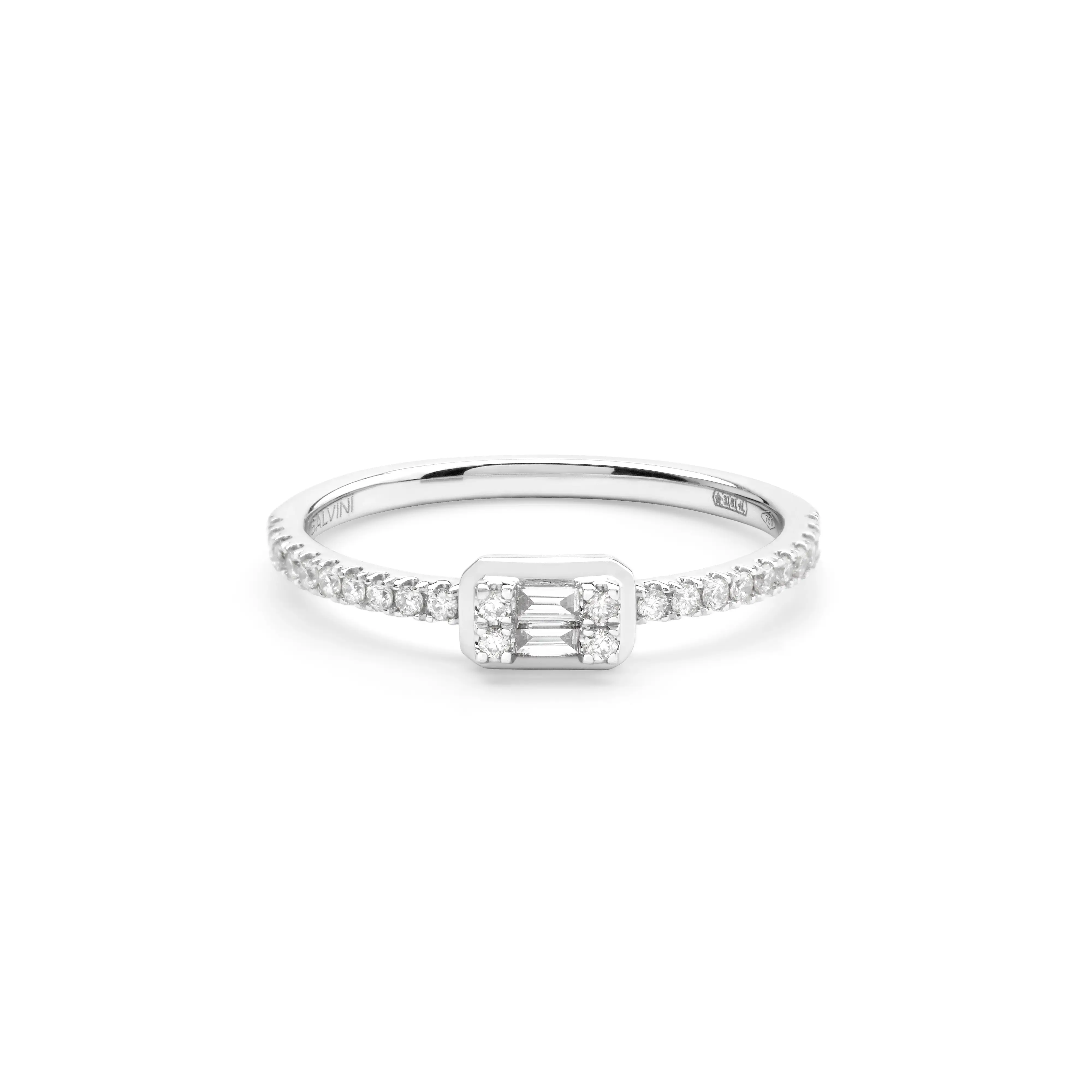 Anillo de oro blanco con brillantes - imagen 2